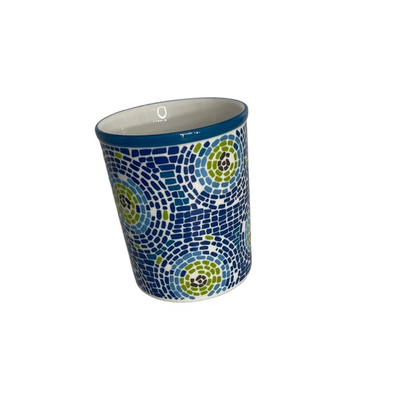Starbucks 2008 blue ceramic mosaic pattern coffee tea mug cup collectible - Picture 4 of 9